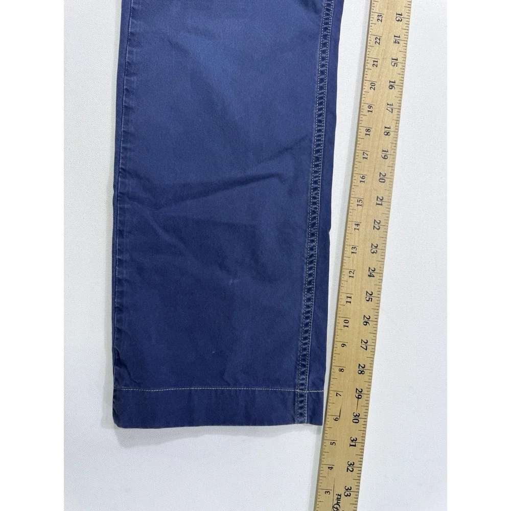 Robert Graham Mens 34x30 Blue Chino Pants Classic Yates Cotton Canvas Straight